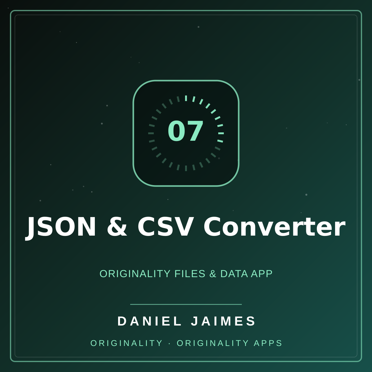JSON & CSV Converter — Originality Files & Data App