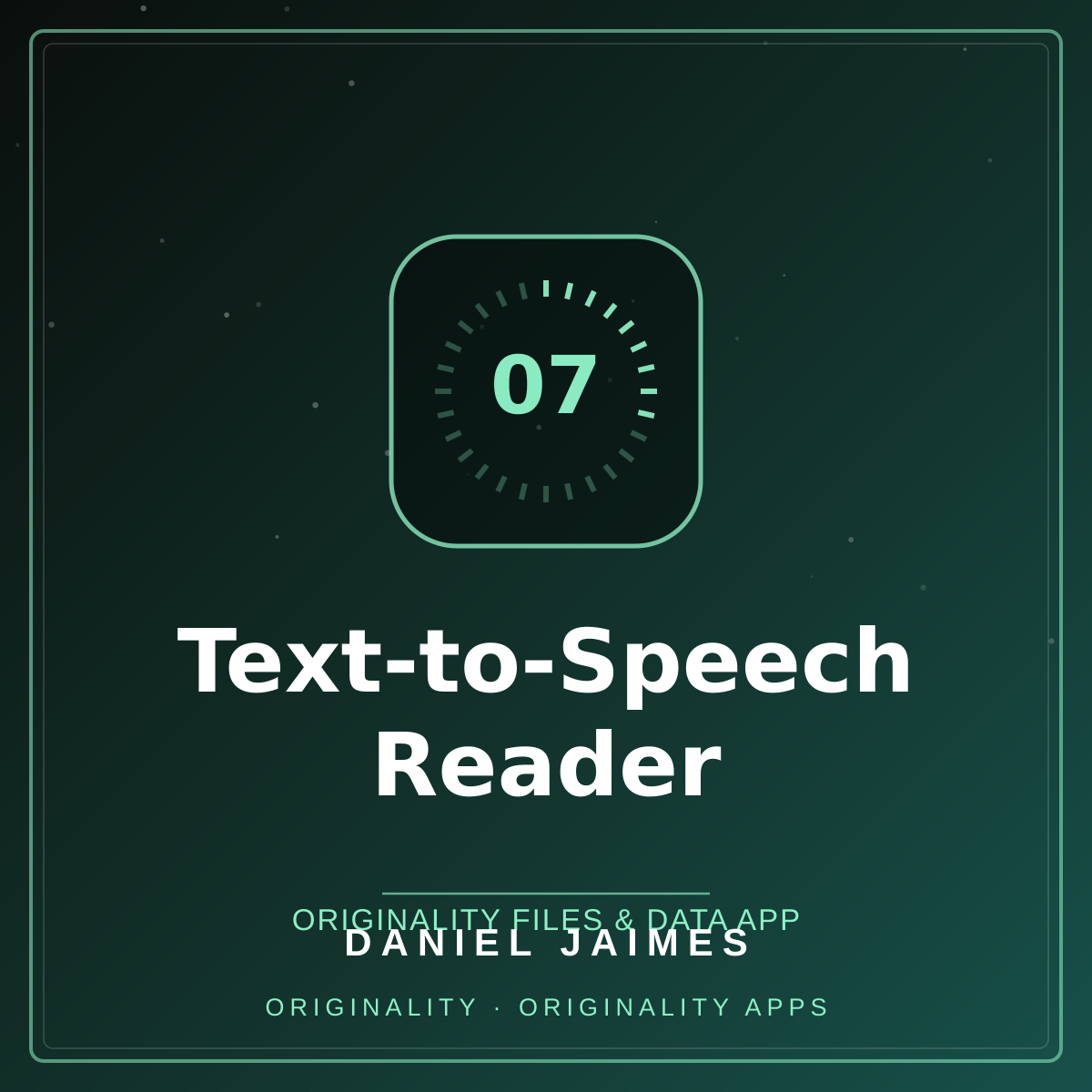 Text-to-Speech Reader — Originality Files & Data App
