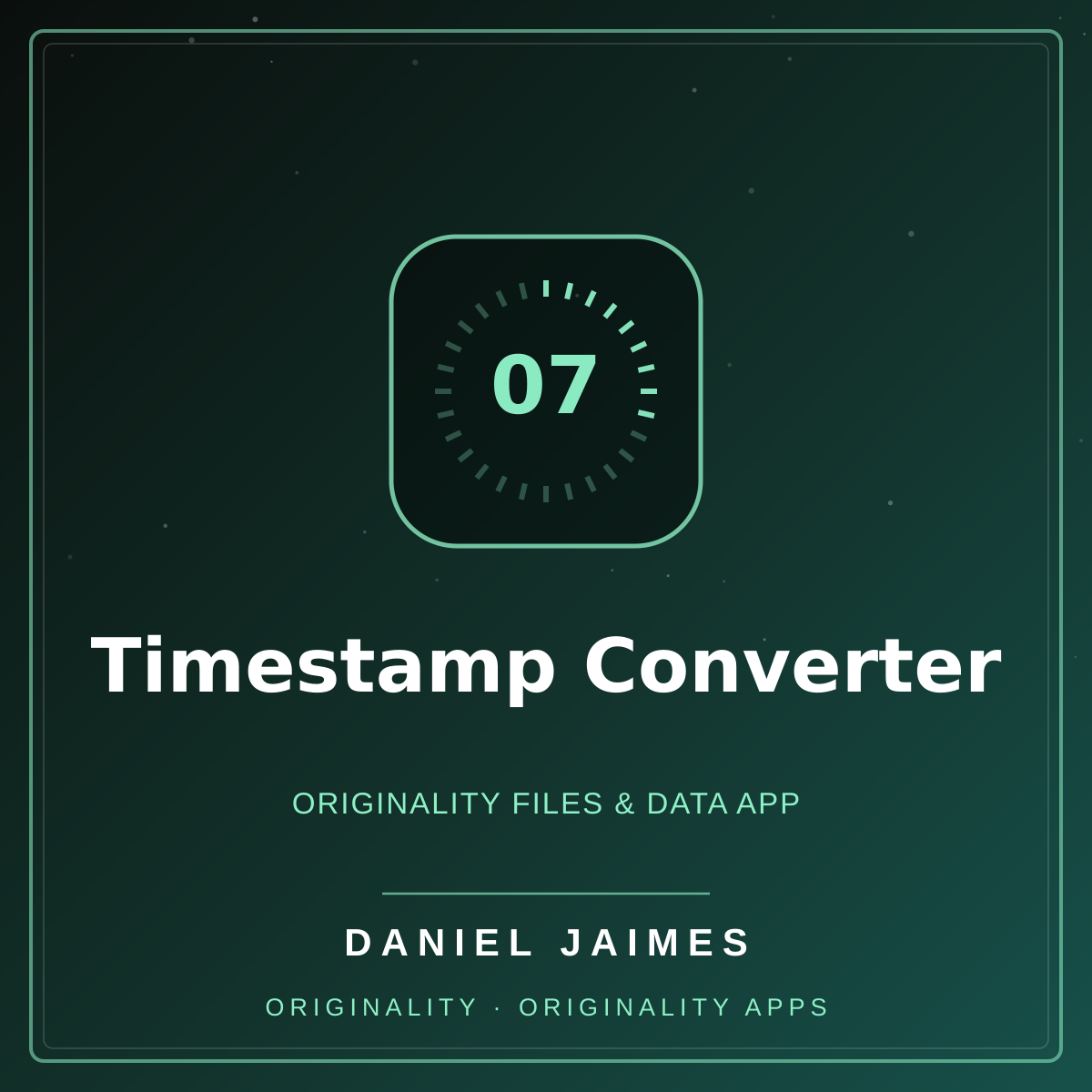 Timestamp Converter — Originality Files & Data App