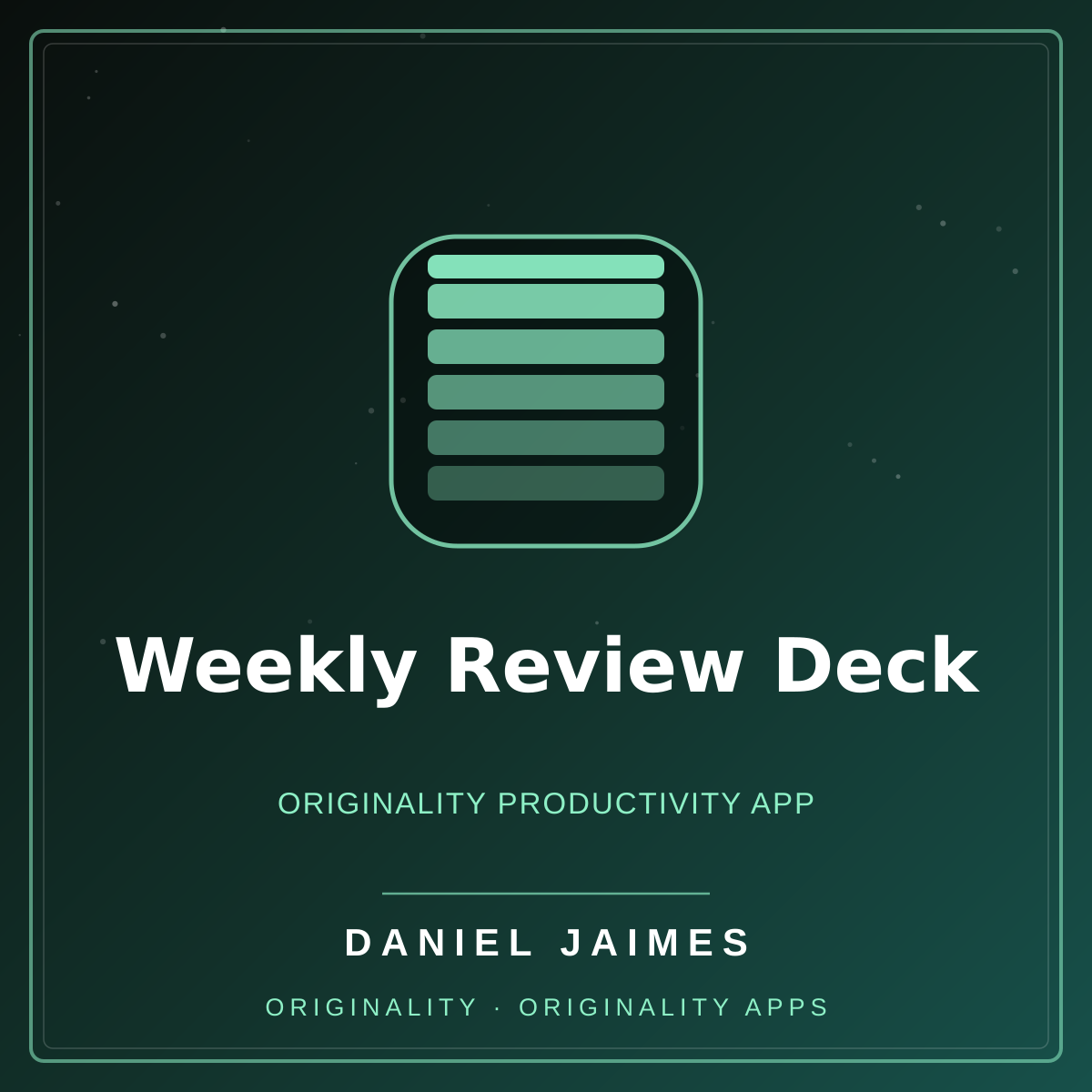 Weekly Review Deck — Originality Productivity App